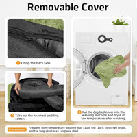 GGIB Calming Dog Bed Fluffy Plush Dog Mat for Furniture Protector with Removable Washable Cover for Large Medium Small Dogs and Cats (Medium, Grass Green)