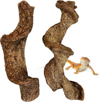 Reptile Climbing Decor 1.8-2.2" Thick Wood Branches Snake Habitat - 11.8 inches (2 Pack)