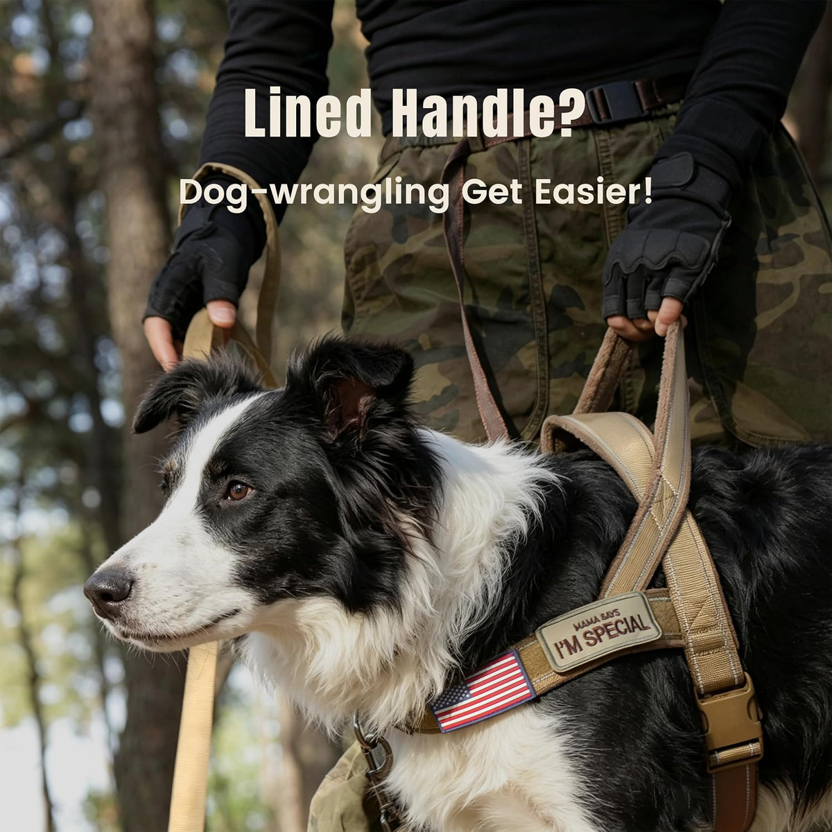 Forestpaw large no pull dog harness with wide handle, reflective strip and plush lining - view 2