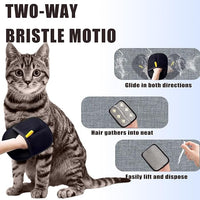Pet Hair Removal Glove for Furniture, Carpet, Clothes and Car Seats, Electrostatic Cat & Dog Hair Removal Tool, Eco-Friendly Reusable Pet Hair Remover Glove with Silvervine Sticks (2 Gloves & 1 Stick)