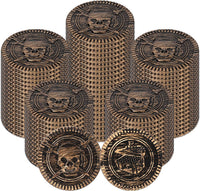 Geodurn 100 plastic pirate gold coins with embossed pirate design