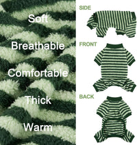 Cow Dog Sweater, Dog Winter Clothes for Small Medium Dogs Girl Boy Fleece Pet Pajamas for Winter - Stripe Green / XX-Large(Chest:21.7-23.6") - image 4