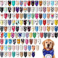 100 Pcs Paw Dog Bandanas Bulk Paw XL Pet Bandanas Colorful Triangle Pet Bibs Scarfs for Medium Large Dogs Spring Summer Birthday Holiday Costume Decoration