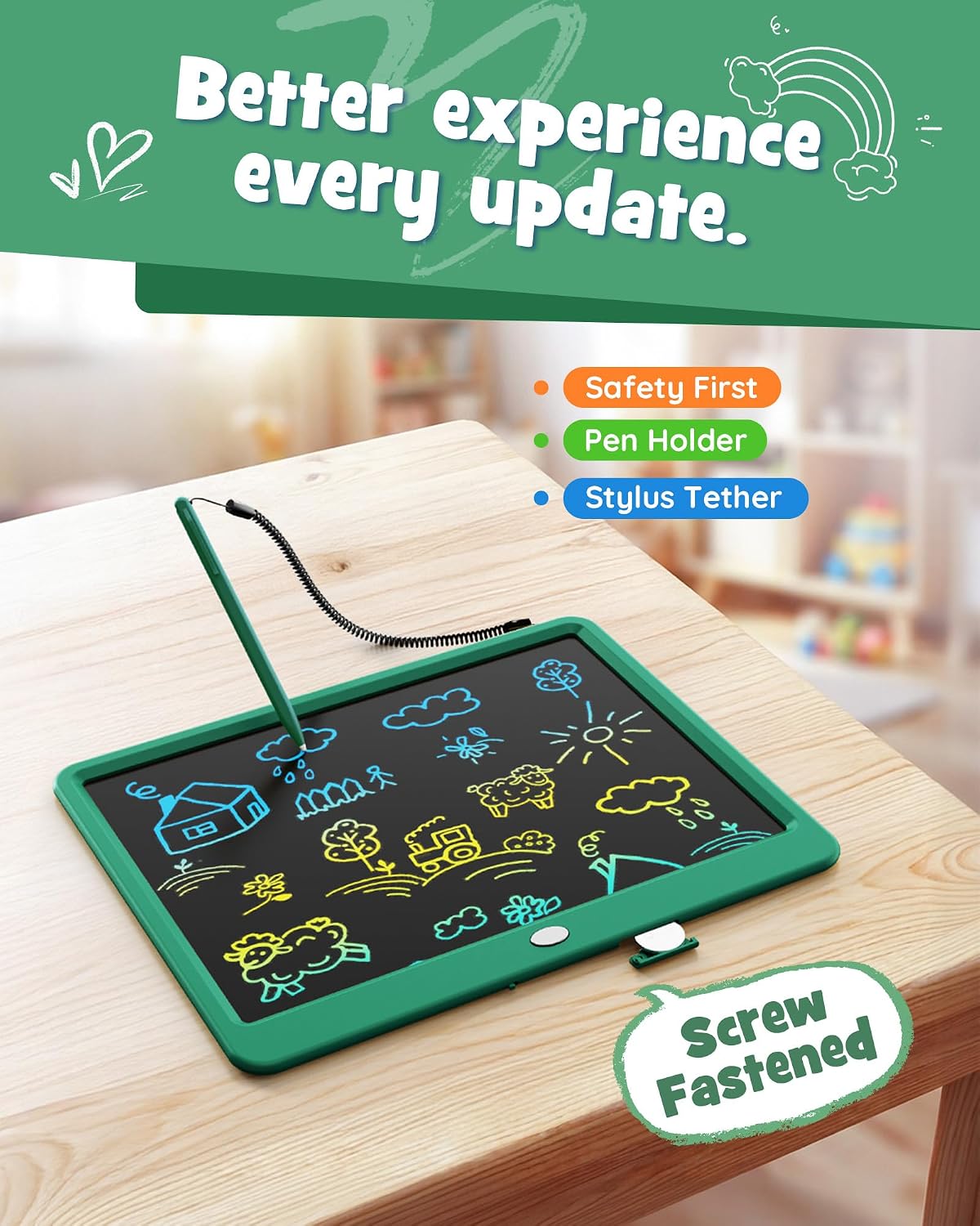 LCD Writing Tablet 10 Inch - Green / 12 inch - image 3