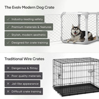 Diggs Evolv Modular Dog Crate for Dogs 16-18" Tall - Medium (31.7L x 21.4"W x 22.2"H) / Ash - image 4