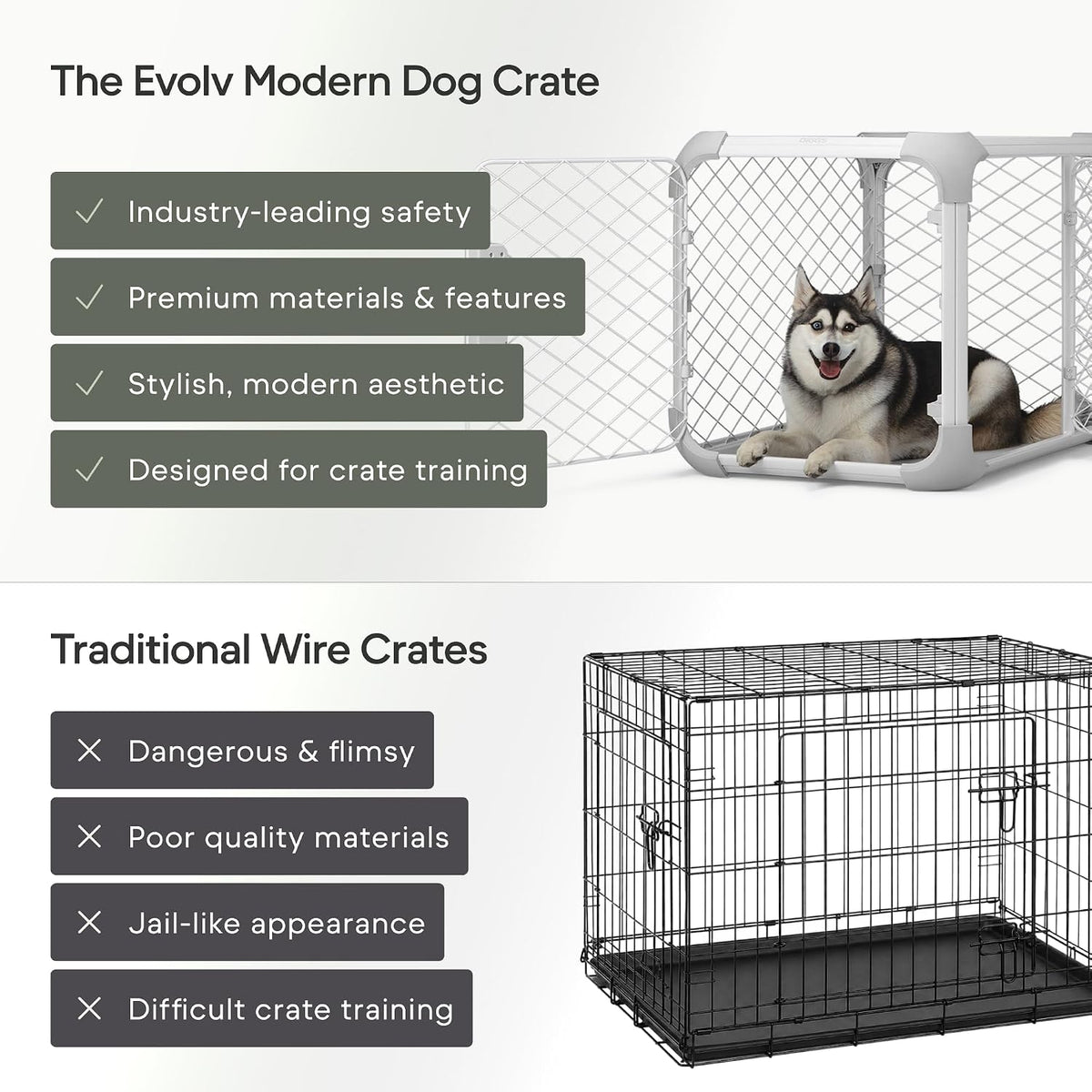 Diggs Evolv Modular Dog Crate for Dogs 16-18" Tall - Medium (31.7L x 21.4"W x 22.2"H) / Ash - image 4