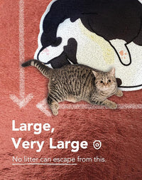 Lukamoo® Cute Cat Litter Mat (30’’x20’’), Large/L, for Kitty Litter & Cute Cat Litter Box, Litter Trapping Mat (Tuxedo)