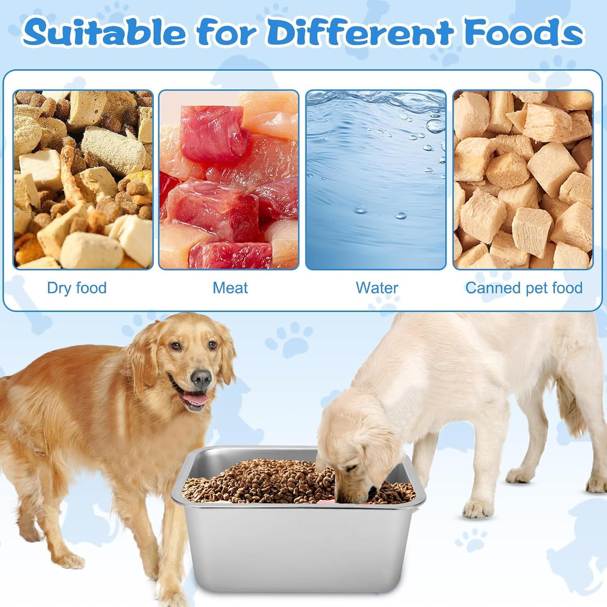 YUEPET 3 Gal Large Stainless Steel Dogs Water Bowl - 5 Gallons - image 3