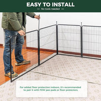 FXW Rollick Unleashed Dog Playpen for Indoor, Yard, RV Camping, 50 inch 24 Panels for Large Dogs, Black│Patented