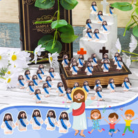 Bememo 50pcs Mini Jesus Loves You Religious Figures - Blue - image 3