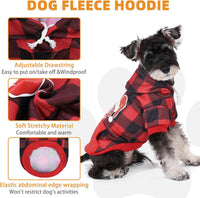 Plaid Dog Hoodie Pet Clothes Sweater with Hat and Pocket for Small - Santa Hat / Medium (Pack of 1) - image 4