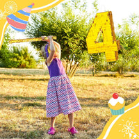Sratte gold foil number piñata set with gold blindfold, piñata stick and bag of confetti - view 32