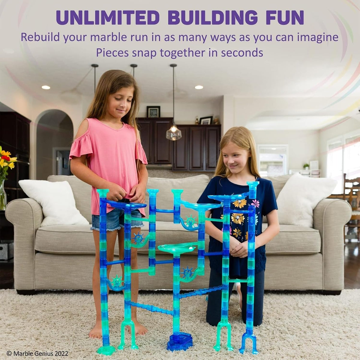 Marble Genius Marble Run Starter Set STEM Toy for Kids Ages 4-12 – Fun for Kids & Family - Ocean - image 4