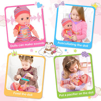 Baby Doll Toys Set, 24PCS Dolls Care Toy Playset for Girls 3-8 Pretend Play – Fun for Kids & Family - 27 Pcs - image 3