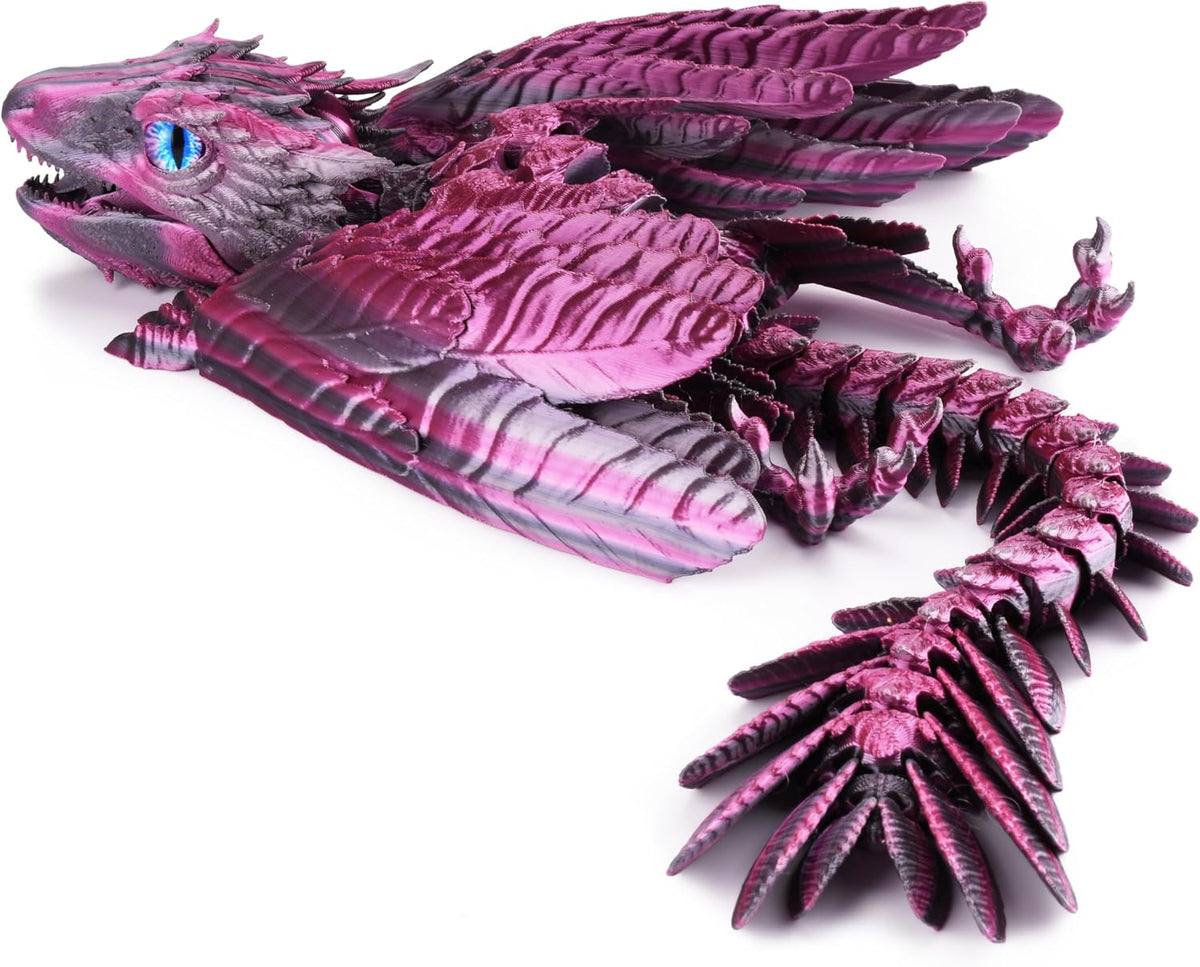 Guwewu Feathered Wyvern, 3D Printed Articulated Fidget Dragon - Stellarscale