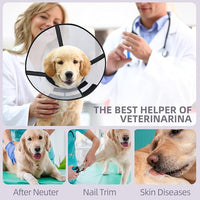 Soft Dog Cone Suitable for Postoperative Use in Dogs, Adjustable and Comfortable Elizabeth Collar, Used for Wound Care, Sterilization, Suitable for Medium to Large Dogs (L)