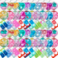 ONKULL Pop Fidget Keychain 30 Pack, Mini Fidget Toys Bulk - 60