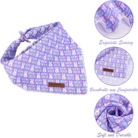 MR. CHUBBYFACE Fall Orange Plaid Dog Bandanas Reversible Triangle - C:PupleRabbit / L - image 2