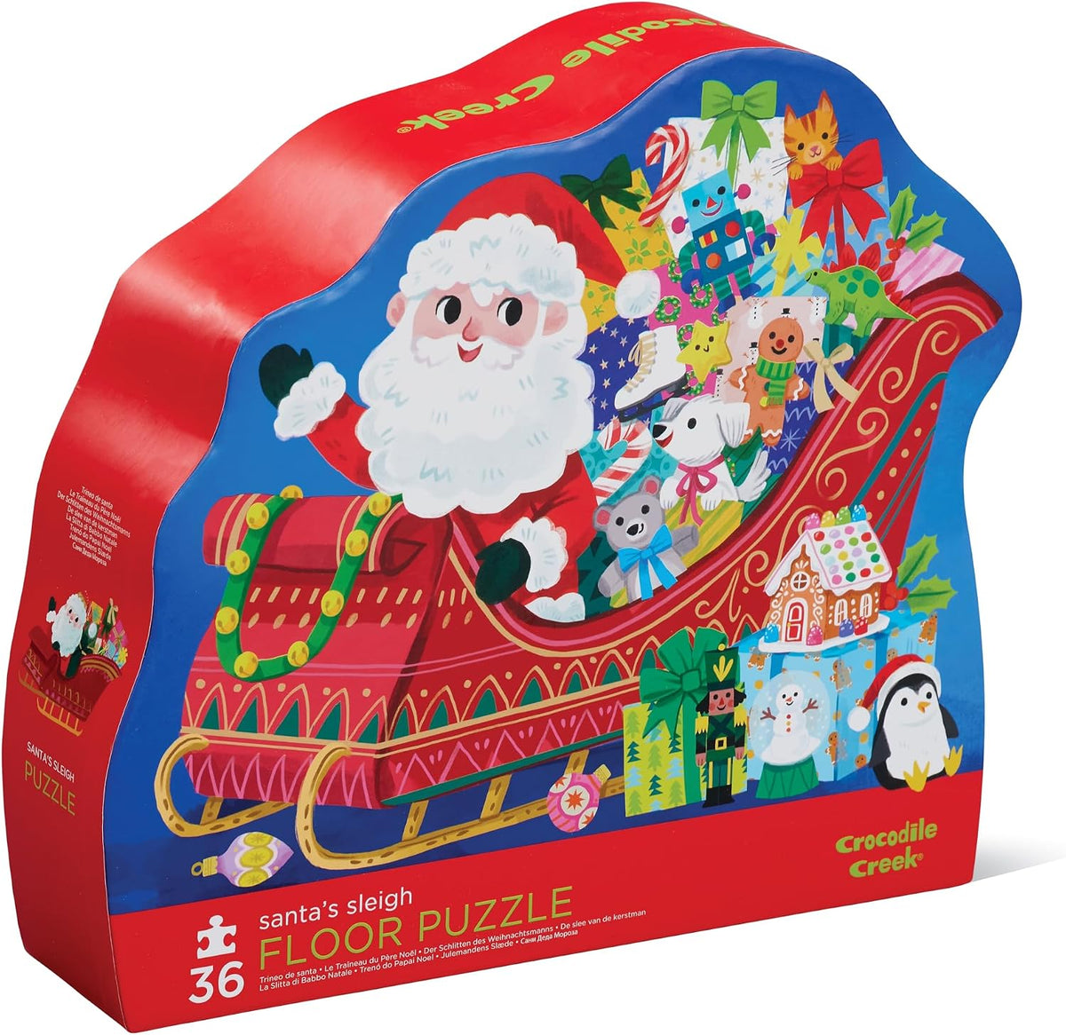Crocodile Creek 36-Piece Jigsaw Floor Puzzle - Santa's Sleigh