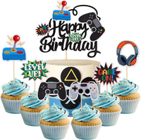 ZHUOWEISM 36 video game cupcake toppers with game controller designs - view 2