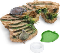Turtle Basking Platform Rock Reptile Resting Terrace Resin Bearded - Small
