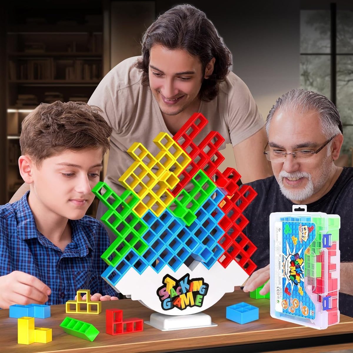 48PCS Stacking Game for Adult & Kids with 48 Cards - 48PCS Tower Stack