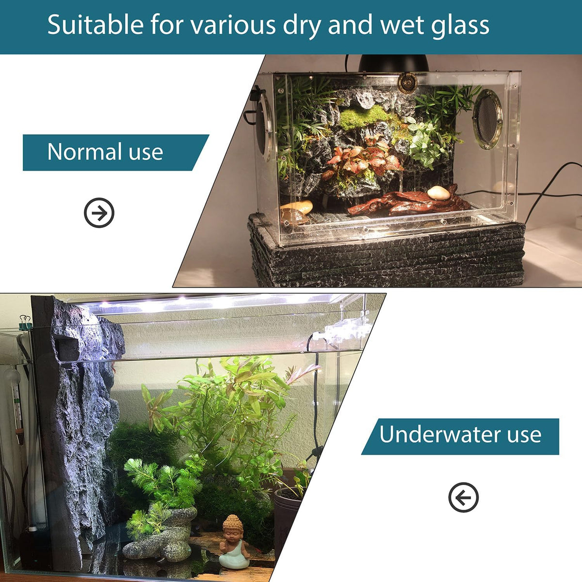 4pcs Rock Terrarium Background, 3D Reptile Tank Background Board - Blue-11.8"*8.8"（4pcs） - image 4