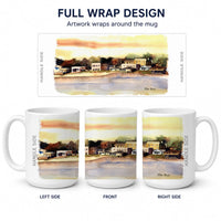 The Pass Ceramic Coffee Mug 15 oz Decorative Large C Handle Mug Cup for Tea, Cocoa Hot Chocolate