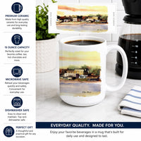 The Pass Ceramic Coffee Mug 15 oz Decorative Large C Handle Mug Cup for Tea, Cocoa Hot Chocolate