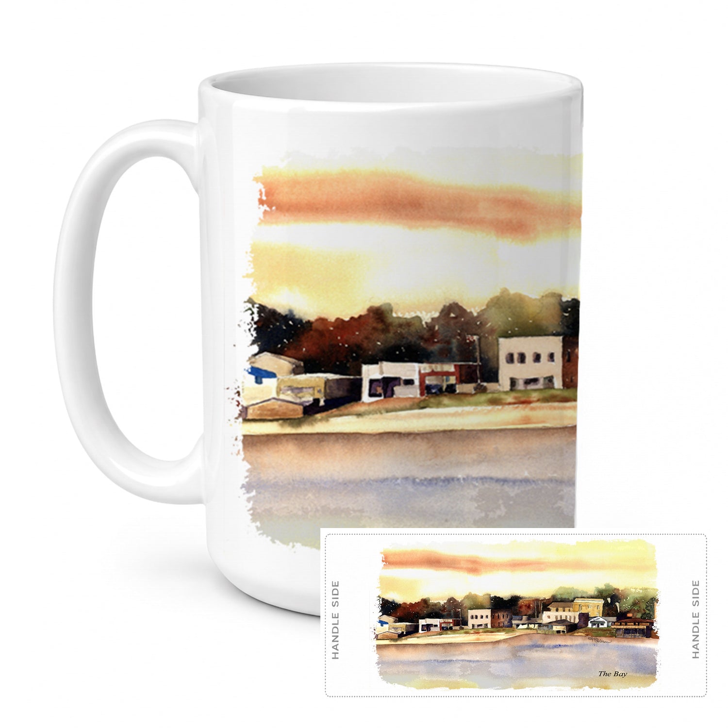 The Pass Ceramic Coffee Mug 15 oz Decorative Large C Handle Mug Cup for Tea, Cocoa Hot Chocolate