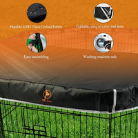 Playpen Top Cover for 24'' Width 8 Panel Pen - Black / Only Top Cover, Adhesive Tape Connections - image 4