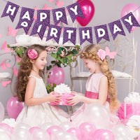 Orange Happy Birthday Banner Birthday Sign for Backdrop Happy - Purple - image 4