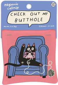 Blue Q Catnip - Cute Cat Toys for Biting with Funny Graphics -I Love My Cat – Essentials for Cats - Check Out My Butthole