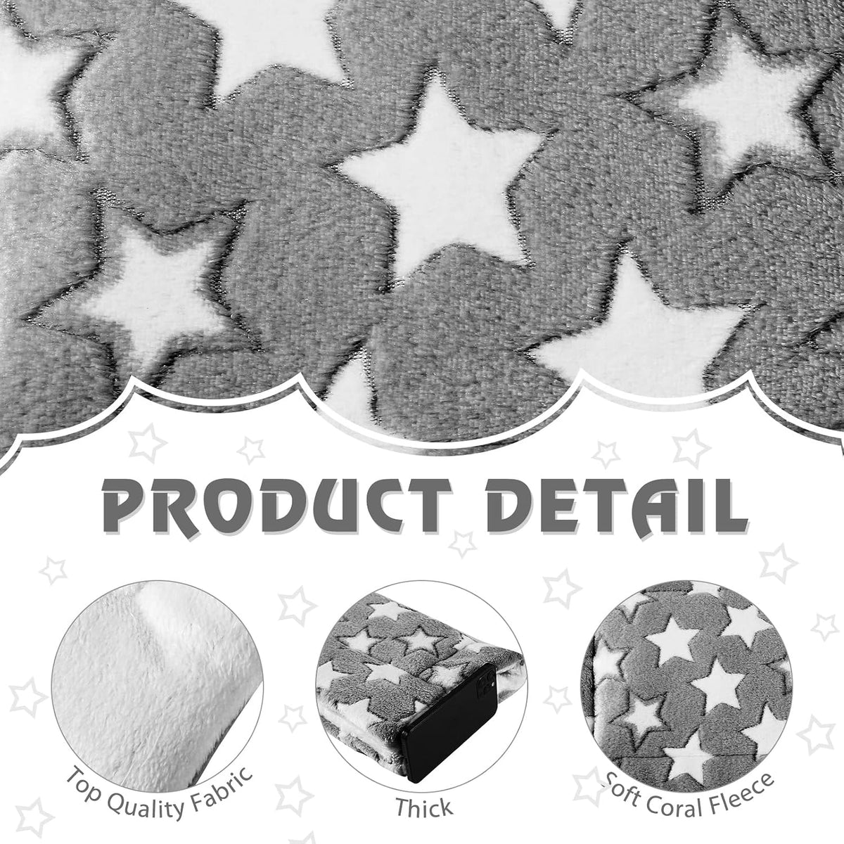 Haull 4 Pcs Waterproof Guinea Pig Bedding Mat, 13 x 10 - Black White Star / 13 x 18.5 Inch - image 3