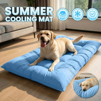 Extra-Large Cooling Dog Sofa Bed, Ultra-Soft Plush Pet Mat With 8 Compartments And Non-Slip Bottom, Thick Polyester Dog 