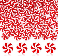 JUNEBRUSHS 50 Pcs Mini Pumpkins Fake Pumpkins Artificial Pumpkins - Candy Cane Style