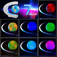 Magnetic Levitating Globe with LED Light - Silver - image 2