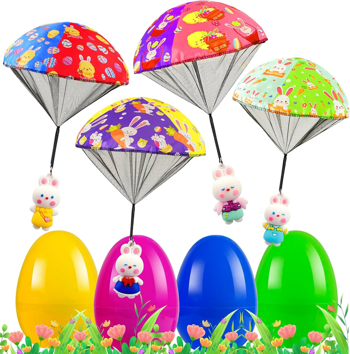 CPSYUB 6 Christmas mini parachute toys with bell keyring accessories - view 4