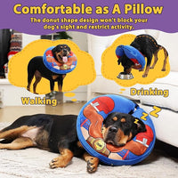 Crazy Felix Soft Donut Cone for Dogs to Stop Licking, French Bulldog Recovery Collar After Surgery Inflatable Cone Alternative for Small Medium Large Dogs, Elizabethan Collar with Boxer Pattern