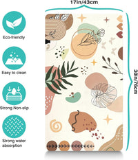 Pet Feeding Mat for Floors Cat Food Mat Waterproof Dog Food Mat - 30"L x 17"W / Boho - image 4