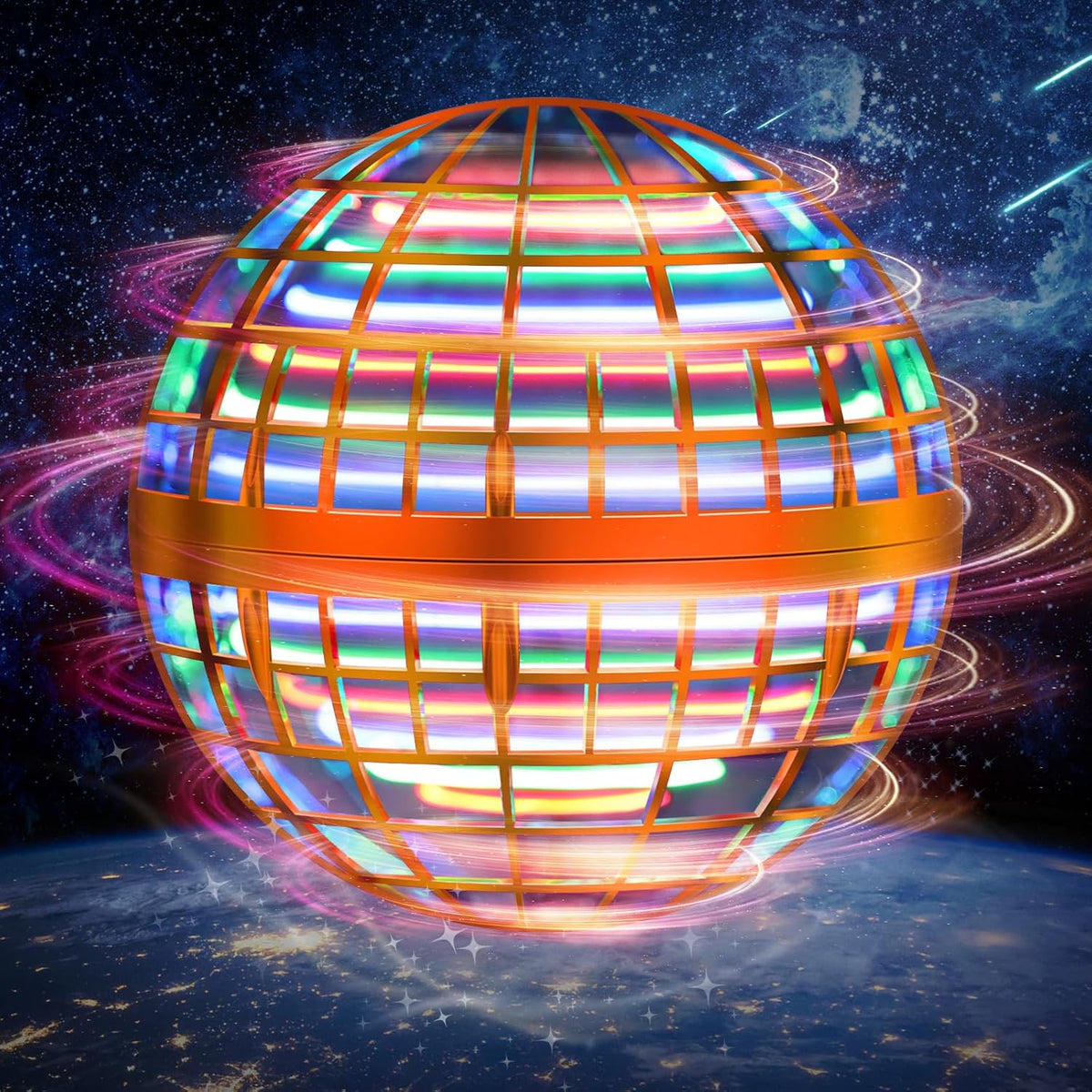 LEMATRIX Flying Orb Ball Toy - Orange