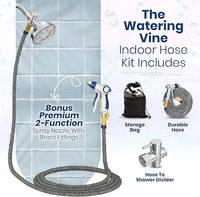 Indoor Hose Attachment with Handheld Sprayer for Dog Washing, Plant Watering, and Cleaning (25 FT) Long Hose with Universal Shower Head Adapter and Dog Shower Attachment