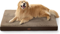 Bedsure ComfyFleece Large Dog Bed for Crate with Washable Cover - 47x29x4 / Coffee & Cream