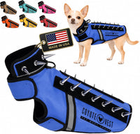 CoyoteVest SpikeVest Dog Harness, Made in the USA, XS-Yellow – Essentials for Dogs - Royal Blue / XX-Small