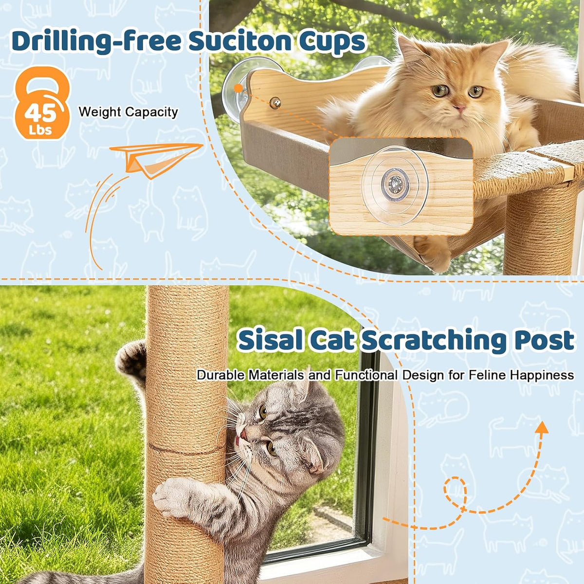 46" Tall Cat Scratching Post with Window Perch – Essentials for Cats - Wood - image 4