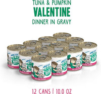 Weruva BFF Minced Natural Wet Cat Food, Tuna and Pumpkin Valentine in Gravy, 10oz Can, Pack of 12