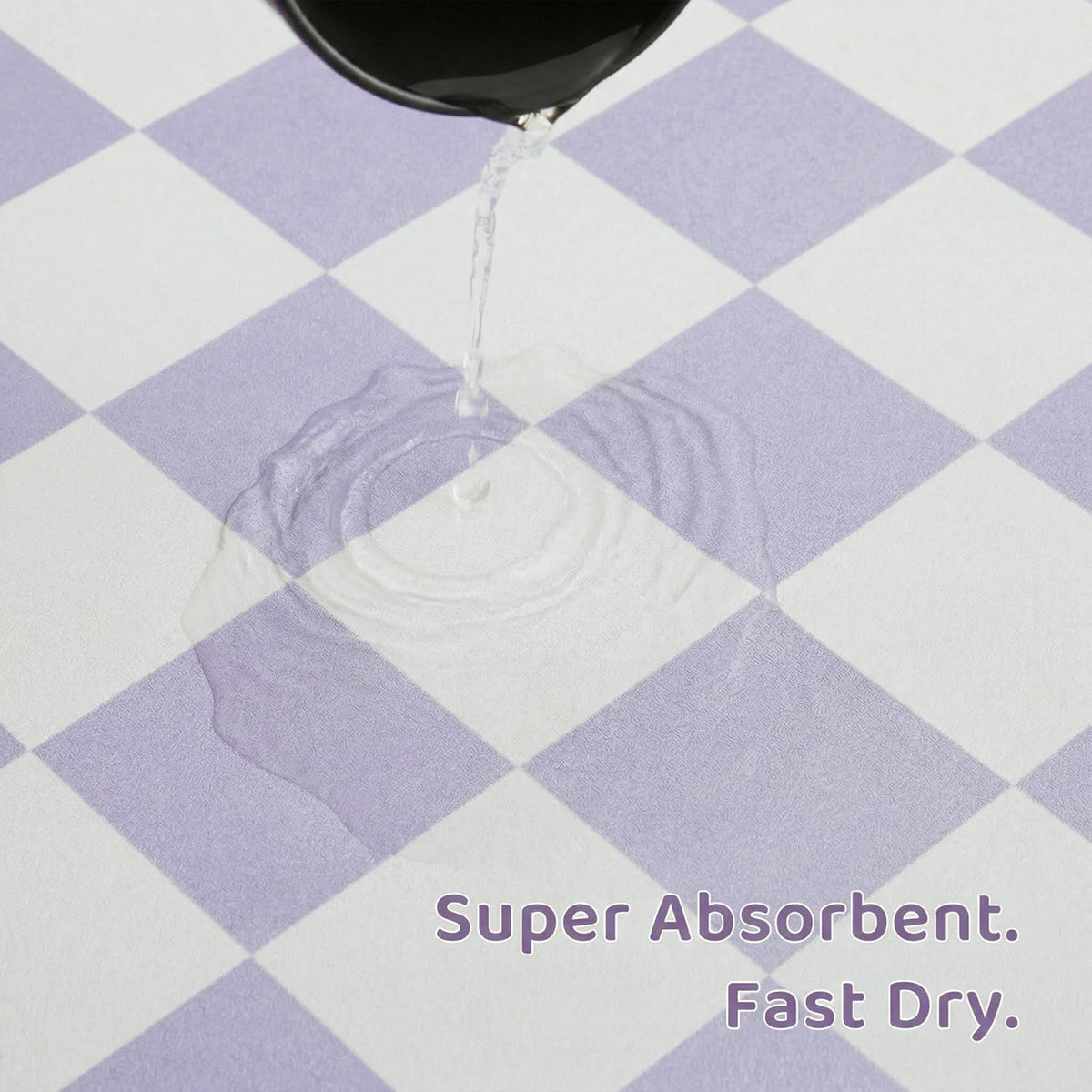 Checkered Dog Feeding Mat - 24"L x 16"W / Purple - image 4