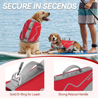 VIVAGLORY Dog Life Vest Neoprene Dog Swim Vest, M - Red / XS: 16-20in (Ribcage Girth) - image 4