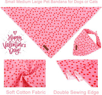 Summer Dog Bandana, UP URARA PUP Strawberry Triangle Bid Scarf for Medium Large Dogs, Cotton - LovedStick / L - image 2