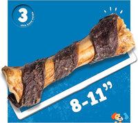 Jack&Pup 8-11” Twist Shin Bones, Roasted Meaty Beef Bone for Dogs – Long Lasting Natural Dog Bones, Big Dog Bone for Large Dogs (3 Pack)